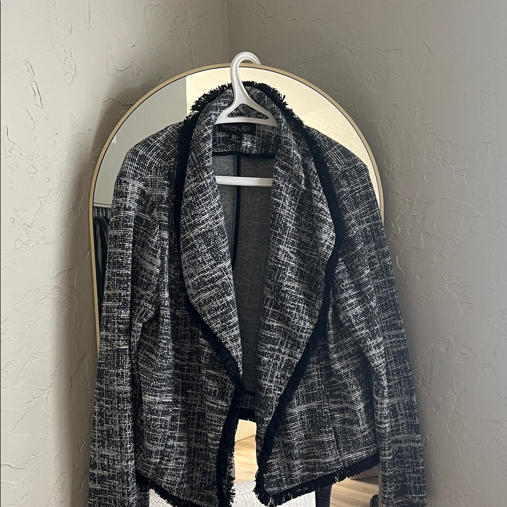 Rachel Zoe Blue and White Tweed Jacket